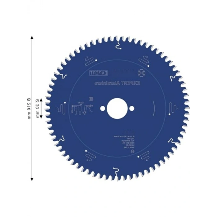 Yüksek Kaliteli Dairesel Testere Bıçağı, Alüminyum, 210 x 30 x 2,8 mm, 72 Diş