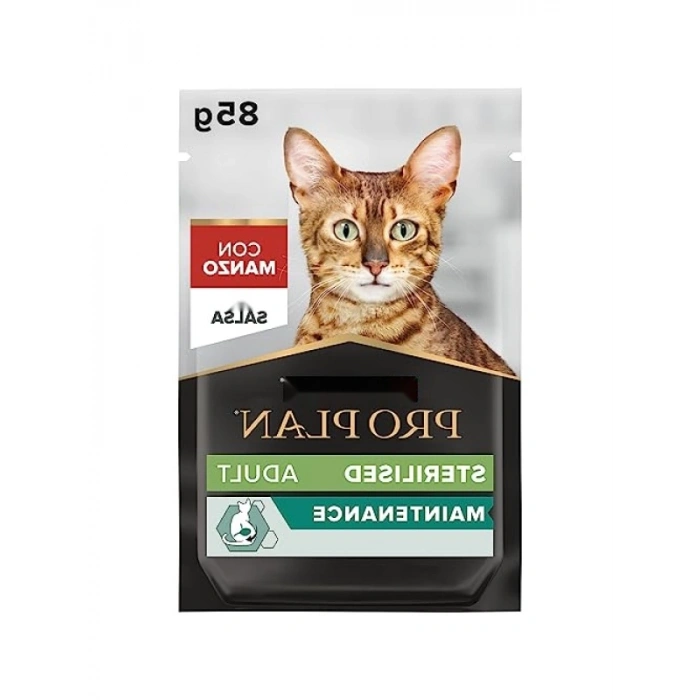Yüksek Kaliteli Kısırlaştırılmış Kedi Maması - Sığır Etli 85 gr Pouch x 26 Adet