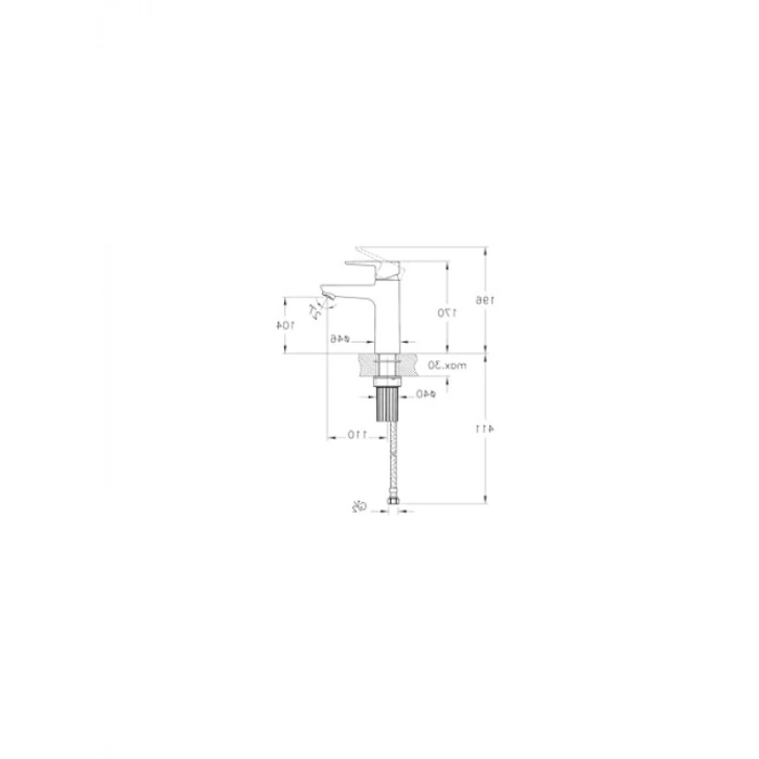 Yüksek Lavabo Bataryası - Krom Kaplama
