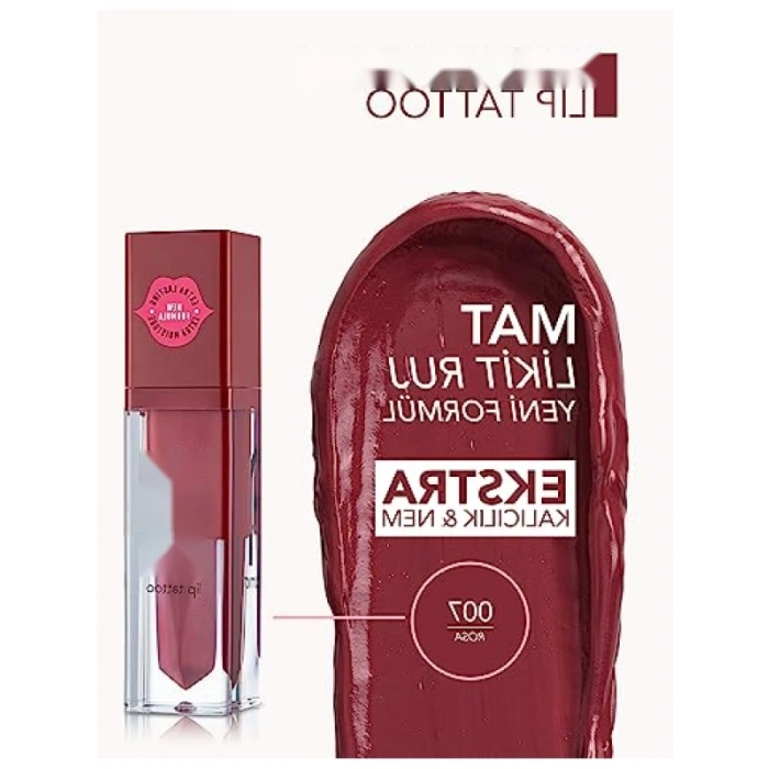Yüksek Pigmentli & Mat Bitişli Nemlendirici Likit Ruj 007 ROSA