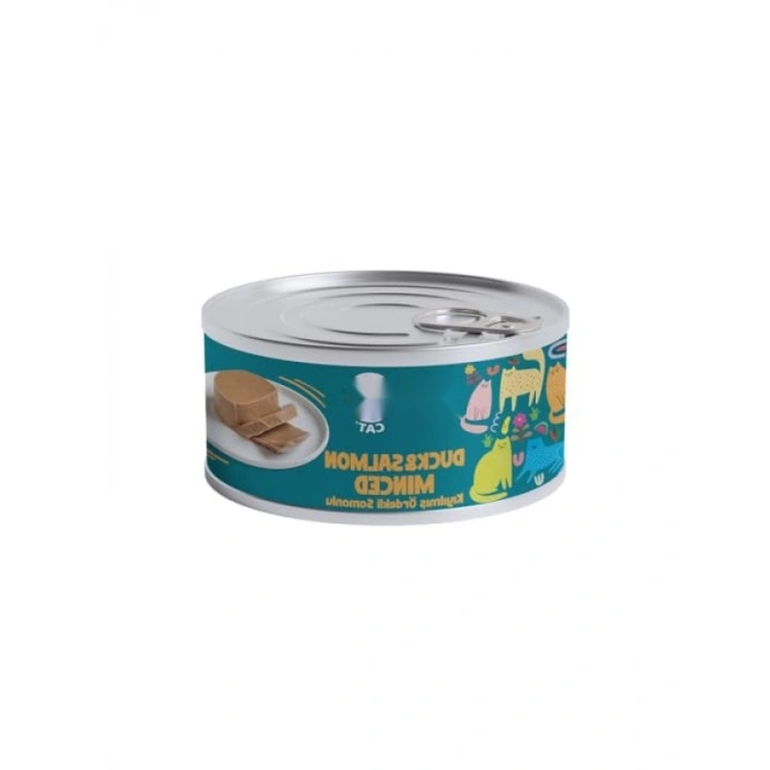 Yüksek Proteinli Kıyılmış Islak Kedi Maması 85 gr - Ördek ve Somon Aromalı