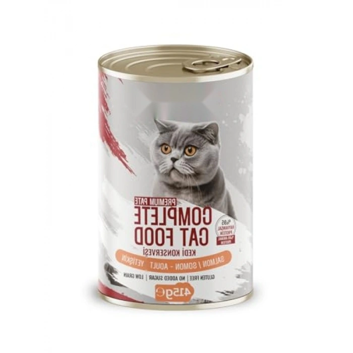 Yüksek Proteinli Somonlu Yetişkin Kedi Konservesi, 415 gr x 24 Adet