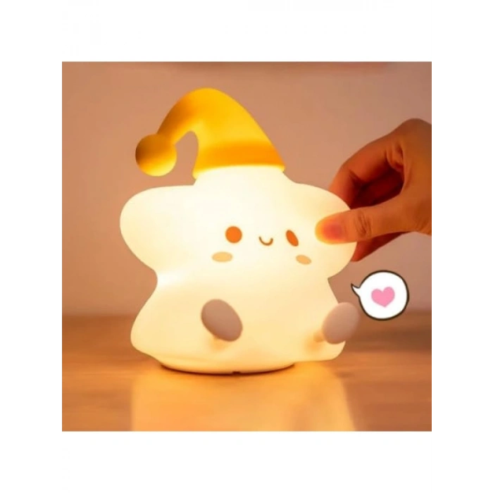 Yumuşak Dokunmatik Çocuk Gece Lambası - RGB Renk Modu, USB Şarjlı
