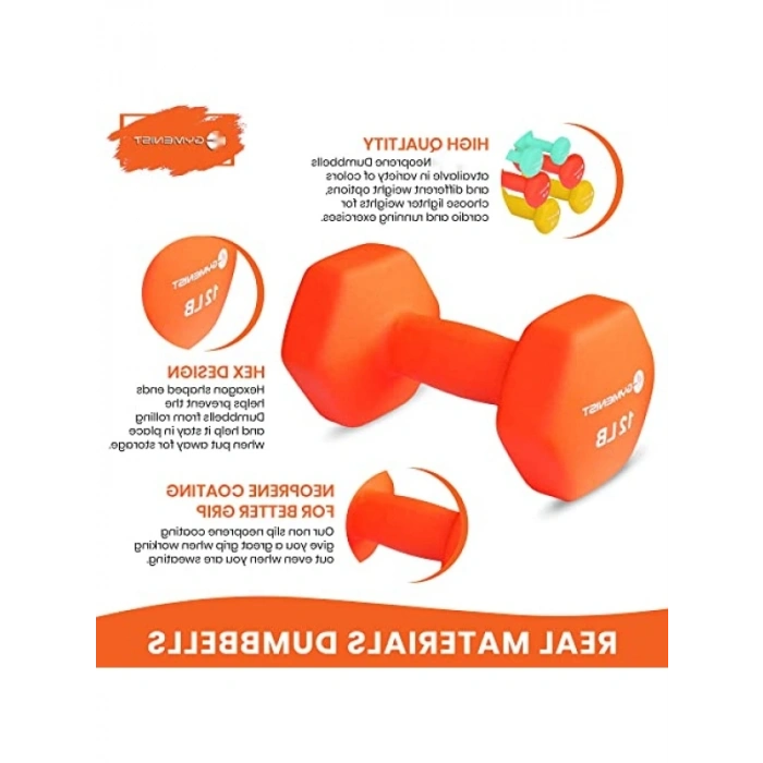 Yumuşak Kaymaz Grip ile Çift Dambıl Seti - 2 Adet