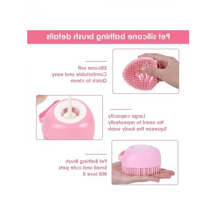 Yumuşak Silikon Evcil Hayvan Banyo Fırçası, Masaj ve Temizlik İçin