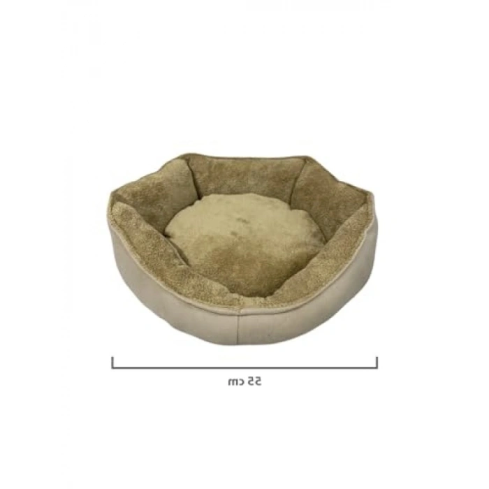 Yumuşak Silinebilir Kedi ve Köpek Yatağı - 55 cm Çapında