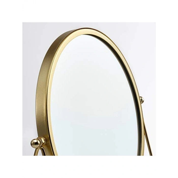 Yuvarlak Altın Renk Masa Aynası - 17 cm