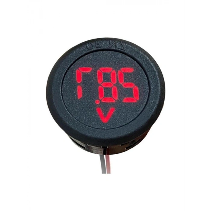 Yuvarlak DC 4-100V Voltmetre - Karavan ve Motosiklet Uygun