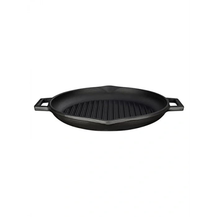 Yuvarlak Döküm Izgara Tava, Metal Kulplu, 26 cm