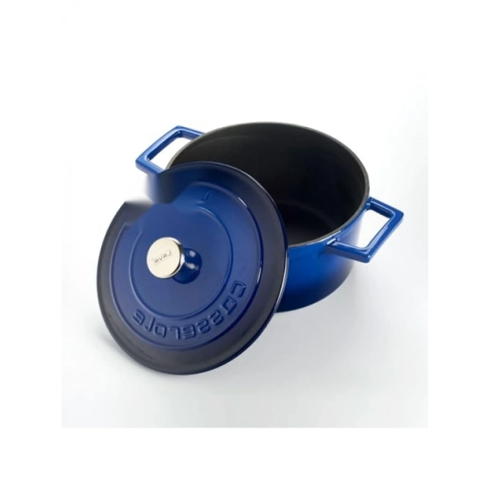 Yuvarlak Döküm Tencere - 20 cm Emaye Kaplama