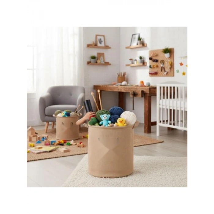 Yuvarlak Jüt Düzenleyici Sepet, 32cm Çapında