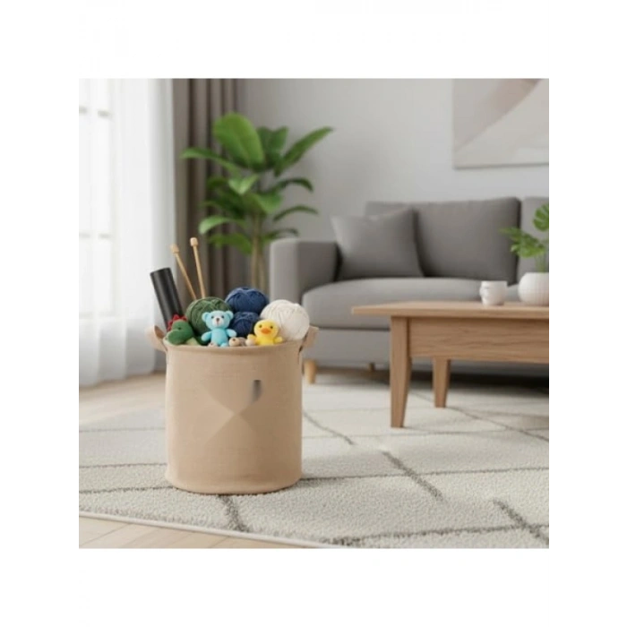 Yuvarlak Jüt Düzenleyici Sepet, 32cm Çapında