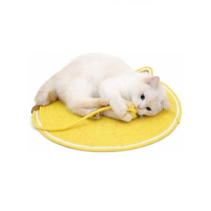 Yuvarlak Kedi Tırmalama Matı - Doğal Sisal Halatlı (47 cm)