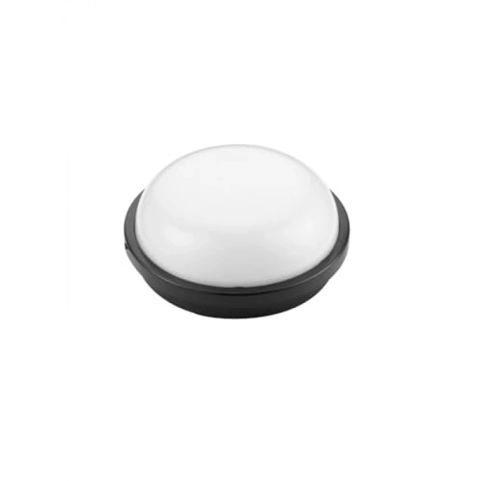 Yuvarlak Siyah Banyo Tavan Lambası - 20W Beyaz LED Işık