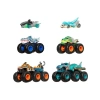 1:64 Ölçekli Monster Trucks ve Hot Wheels Araç Seti - Köpek Balığı ve Dinozor Temalı