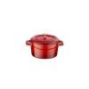 10 cm Yuvarlak Döküm Mini Tencere, 0.35 L Hacim, Kırmızı