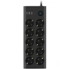 10lu Akım Korumalı Priz, 3 USB, 1 Type-C Giriş, Isıya Dayanıklı, Siyah