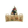 10x15 cm Noel ve Yılbaşı Temalı Kraft Hediye Kutusu Seti - 4 Adet