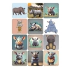 12 Adet Renkli Gergedan Temalı Sticker Seti