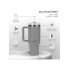 1200 ml Kapasiteli Termos Mug, 3 Kademeli Çevirmeli Kapak, Gri