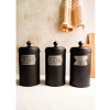 1,60 Litre Siyah Paslanmaz Çelik Çay, Şeker, Kahve Kavanozu