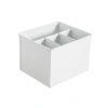 19x16x13 cm Ölçülerinde Bölmeli Mat Beyaz Düzenleyici