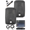 2 Adet 12 İnç Aktif Hoparlör ve Mikser Seti (1200W + 1200W)