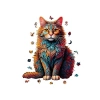 250 Parçalı Ahşap Kedi Puzzle - Sanat Eseri Niteliğinde