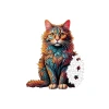 250 Parçalı Ahşap Kedi Puzzle - Sanat Eseri Niteliğinde