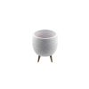 3 Ayaklı Beyaz Granit Boyalı Saksı (19 cm)