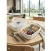 3 Bölmeli Sızdırmaz Lunch Box - Beyaz