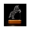 3 Boyutlu Unicorn LED Masa Lambası - USB Bağlantılı, Sarı Işık, 60x140x30 mm