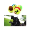 3lü Renkli Desenli Tenis Topu - Kedi ve Köpek Oyuncağı