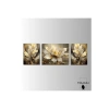 3 Parça Şık Kanvas Duvar Tablosu, Gold Sarı Beyaz Çiçek Tasarım, 40 x 60 cm