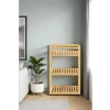 3 Raflı Tekerlekli Bambu Sunum Servis Arabası