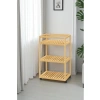3 Raflı Tekerlekli Sunum Servis Arabası, Bambu Tasarım
