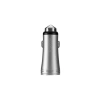 3.4A Hızlı Şarj Micro USB Kablolu Araç Şarj Cihazı - Metal, Gümüş