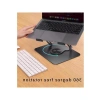 360 Derece Dönen Tabanlı Katlanabilir Laptop Standı (Koyu Gri)