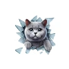 3D Kedi-Köpek Araç Stickeri - Kırık Cam Efekti