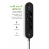 3’lü Priz | 2 USB-A + 1 USB-C | Termal Akım Korumalı, 2500W Güç, Aç/Kapa Anahtarlı