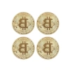 4 Adet Altın Rengi Bitcoin Hatıra Sikkesi - Koleksiyonluk Süs Eşyası