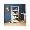 5 Raflı Ahşap Ayaklı Kitaplık - Beyaz