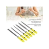 6 Parça Mini Çelik Eğe Seti - 17 cm Düz, Yuvarlak, Yarı Daire, Kare, Üçgen