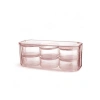 7 Parça Pembe Kristal Plastik Kahvaltılık Set - Vakum Kapaklı Saklama Kabı