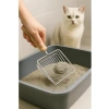 Ahşap Saplı Metal Kedi Kumu Küreği - Dayanıklı ve Ergonomik Tasarım