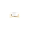 Ahşap Stand ve Seramik Kase ile Minimalist Kedi Mama/Su Kabı Tekli (Beyaz)