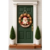 Ahşap Yuvarlak Yıldızlı Noel Kapı Süsü (23 cm)