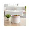 Bambu Organizer – Beyaz Çıtalı Çok Amaçlı Saklama Sepeti (18x13 cm)