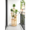 Bambu Yuvarlak Form 5 Raflı Saksılık Organizer