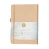 Bej Renkli Sert Kapaklı Lastikli Noktalı Defter - 14 x 20 cm